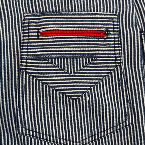 Vintage 1970s Gamin rail stripe denim cutoff shorts with back pocket detail sz 0 - Picture 3 of 5